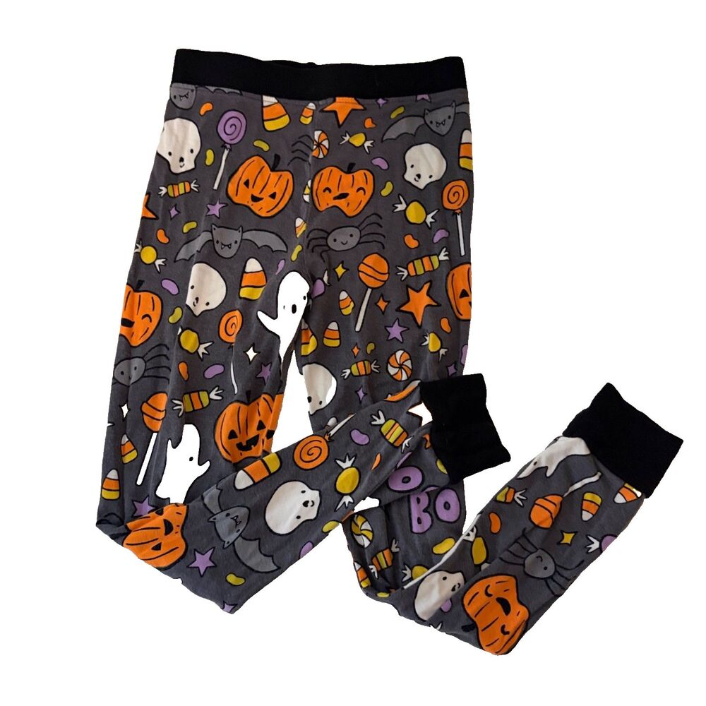 Little Sleepies Pajama Pants 3T Halloween Ghosts Pumpkin Gray Jogger